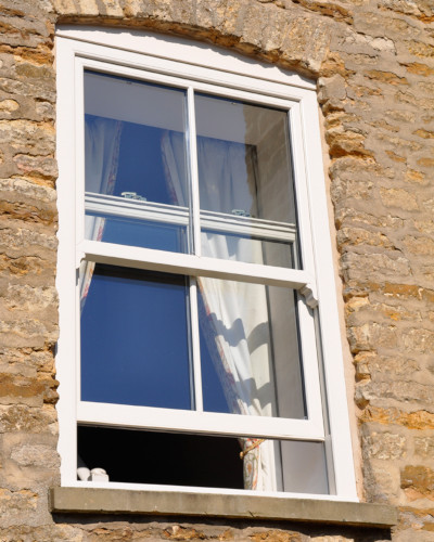 Sliding sash window in white