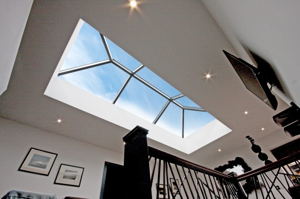 Interior view black ali roof lantern