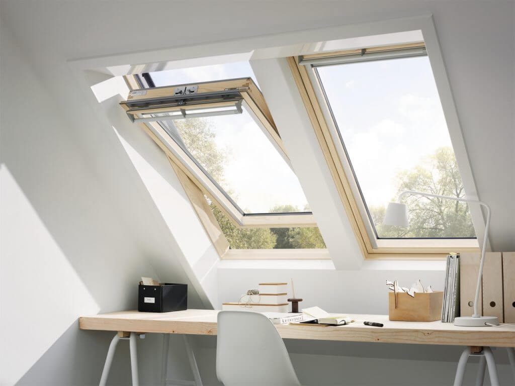 Double VELUX Windows on Slanted Ceiling