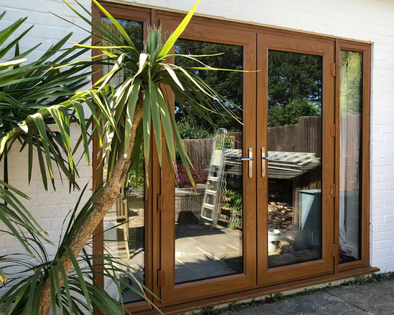 golden oak upvc french doors