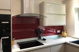 red splashback in kitchen