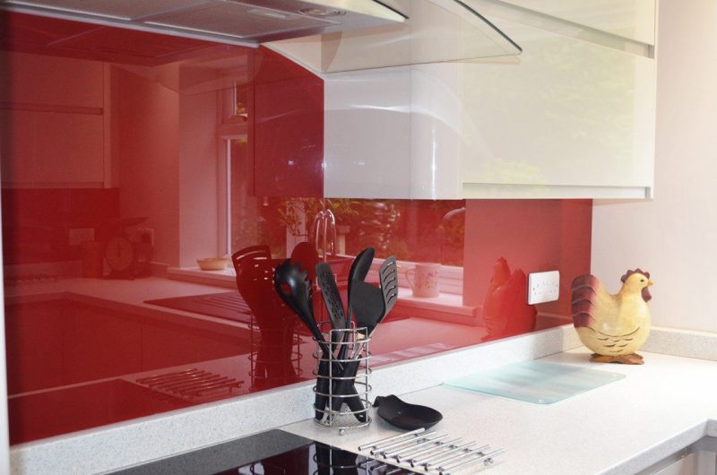 red splashback in kitchen