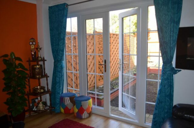 internal slimline french doors in white