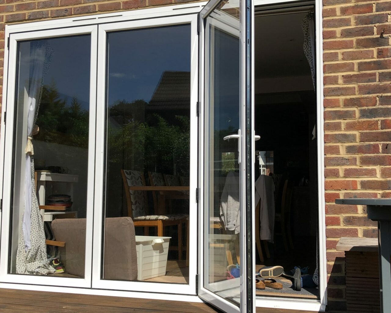 white ali bifolding doors