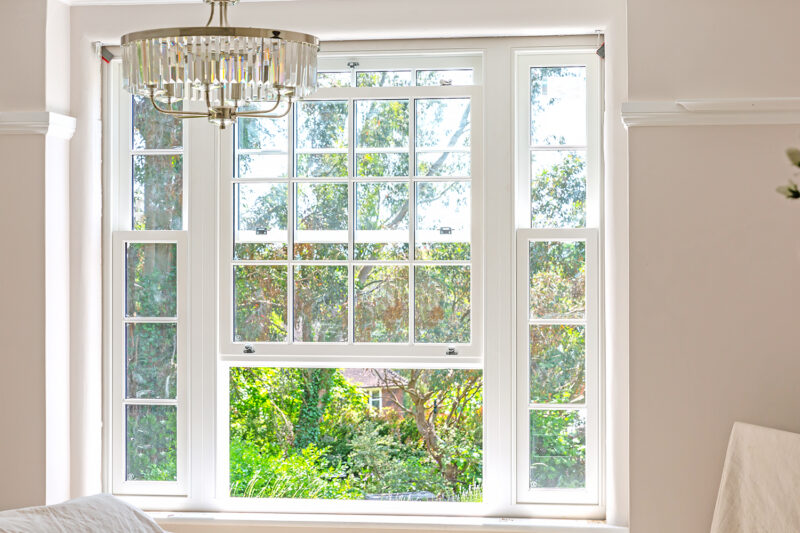 inside white sash windows