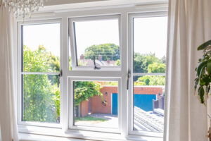 inside white upvc windows silver handles