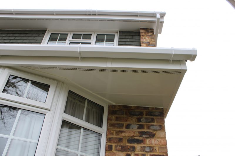 white soffits and facias