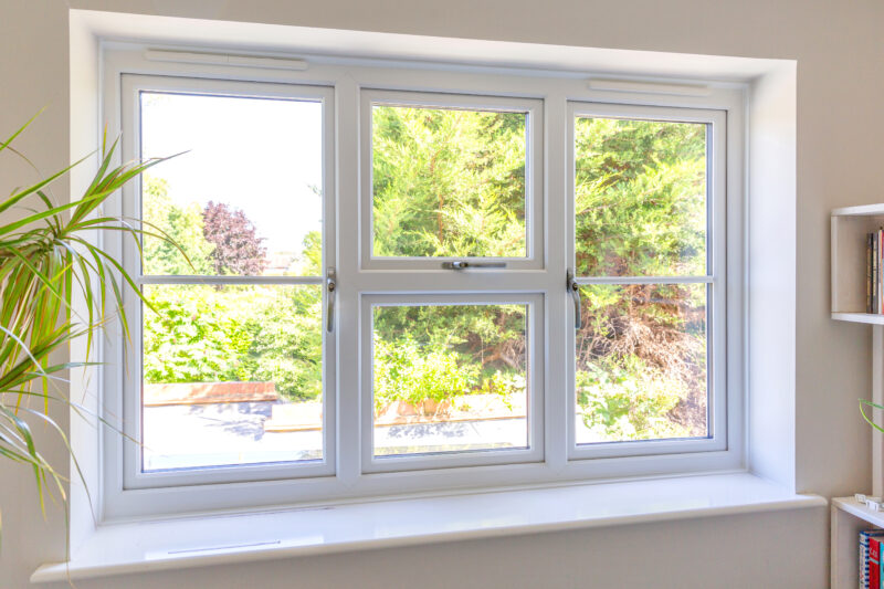 internal white upvc slimline window