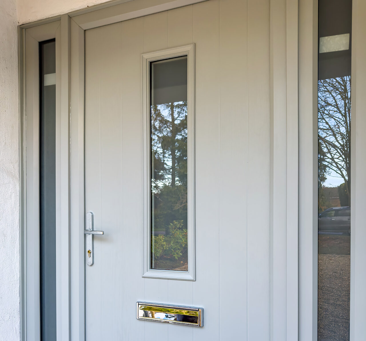 Matte Agate Grey Composite Front Door