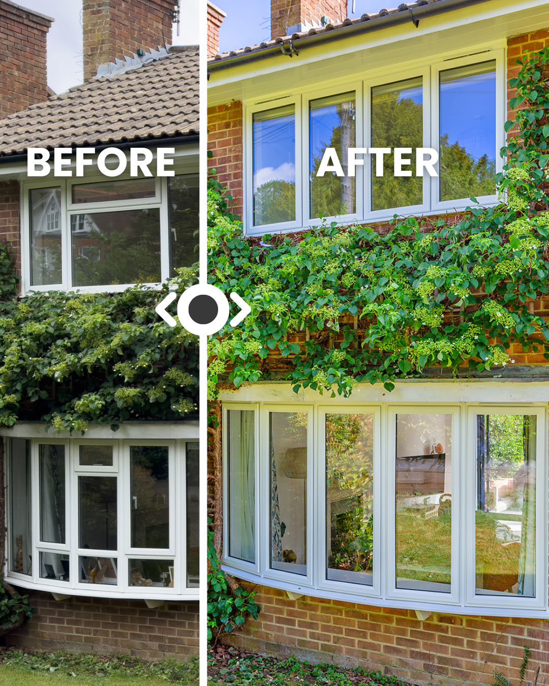 Slimline Bay window house Sheerwater Glass Before and After